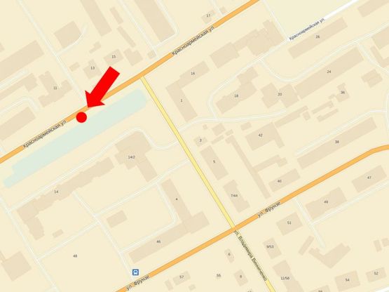 Схема рекламной плоскости по адресу Стрелецкая ул. (бывш. Красноармейская ул.), 14А, в центр