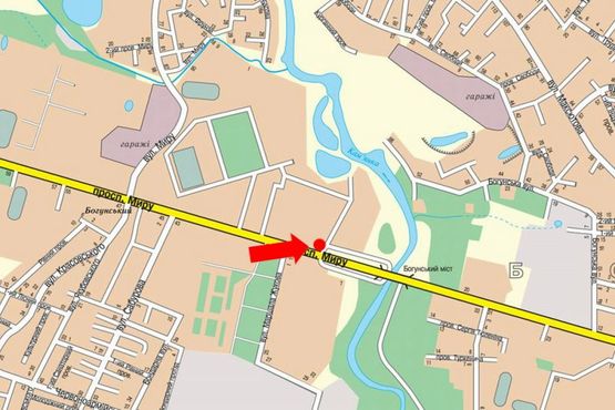 Схема рекламной плоскости по адресу Мира пр., 22, возле магазина "Проспект"