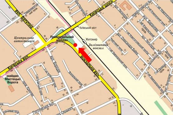 Схема рекламної площини за адресою майдан Привокзальний, 2