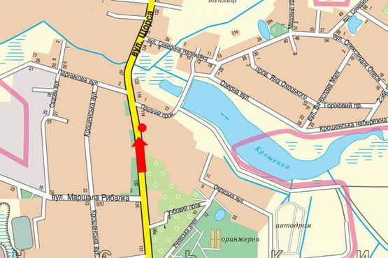 Схема рекламной плоскости по адресу Покровская ул. (бывш. ул. Щорса) ул., 112, возле АЗС "Народна"