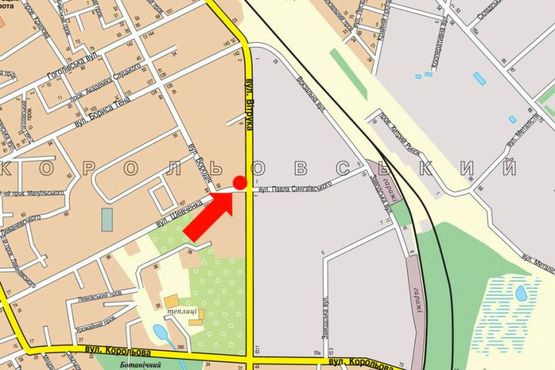 Схема рекламной плоскости по адресу Витрука ул. / ул. Шевченко, возле супермаркетов "Олди", "АТБ", на светофоре