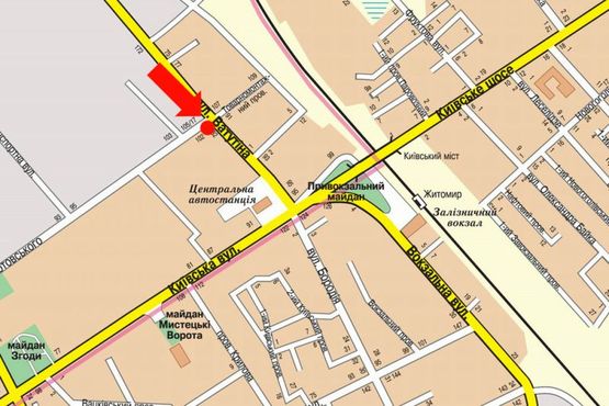 Схема рекламной плоскости по адресу Независимости пр. (бывш. ул. Ватутина) / Грушевского ул. (бывш. ул. Котовского), 102, в сторону вокзала