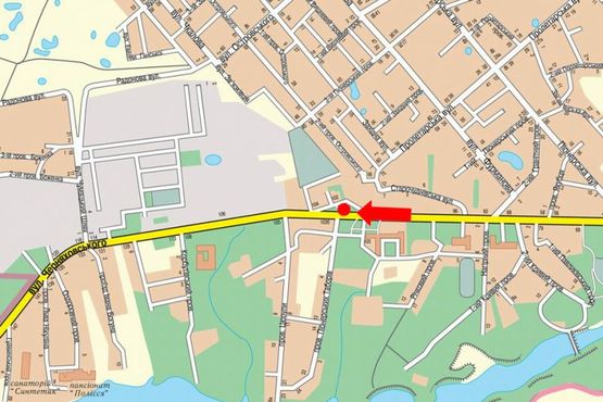 Схема рекламной плоскости по адресу Чудновская ул. (бывш. ул. Черняховского), 100, возле Инженерно-Технологического Института, на светофоре