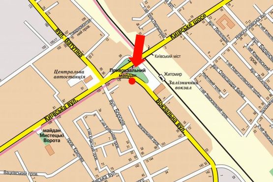 Схема рекламной плоскости по адресу майдан Привокзальний, 6/126