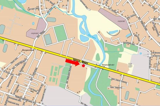 Схема рекламної площини за адресою Мира пр., 37, возле супермаркета "Колибрис"