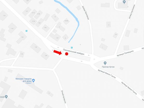 Схема рекламной плоскости по адресу Бердичевская ул. / ул. Селецкая, Смоленская пл., разделитель, в центр