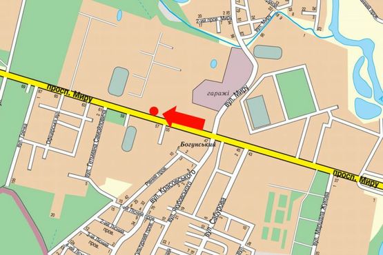 Схема рекламної площини за адресою Мира пр., 34