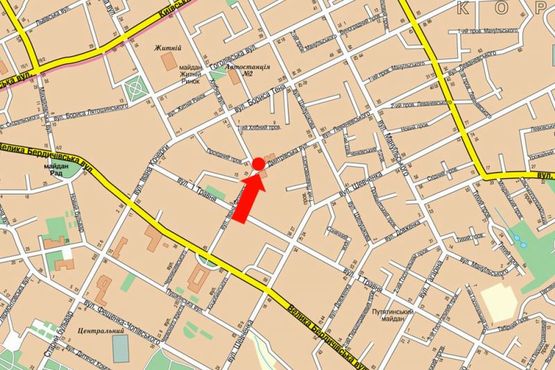 Схема рекламной плоскости по адресу Хлебная ул. / ул. Дмитриевская, возле музея С. Королева, правый