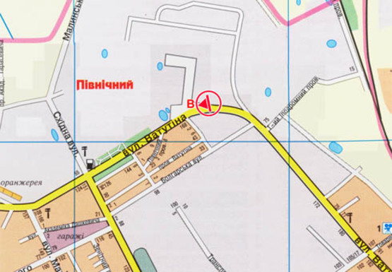 Схема рекламної площини за адресою Ватутина ул., 61-А, из центра