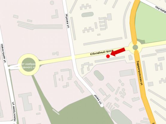Схема рекламної площини за адресою Юбилейный пр., 39, напротив, в сторону Казака Бабуры ул. (бывш. Жукова ул.)