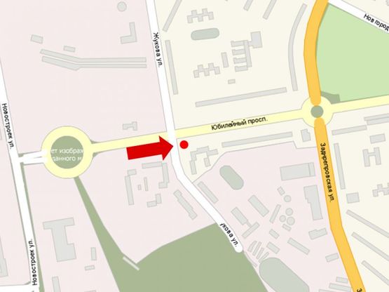 Схема рекламної площини за адресою Юбилейный пр. / Казака Бабуры ул. (бывш. Жукова ул.), в направлении Заднепровская ул.