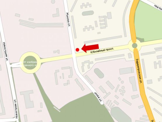 Схема рекламной плоскости по адресу Юбилейный пр., 30, напротив, в сторону Казака Бабуры ул. (бывш. Жукова ул.)