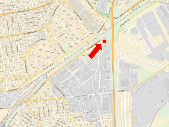 Схема рекламной плоскости по адресу Магистральная ул., 94 возле ж/д переезда, из центра