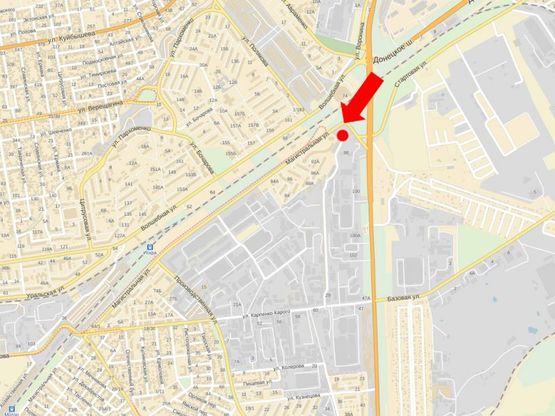 Схема рекламной плоскости по адресу Магистральная ул., 94 возле ж/д переезда, в центр