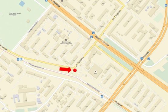 Схема рекламной плоскости по адресу Гагарина ул., 10, в сторону Соборный пр. (бывш. Ленина пр.)