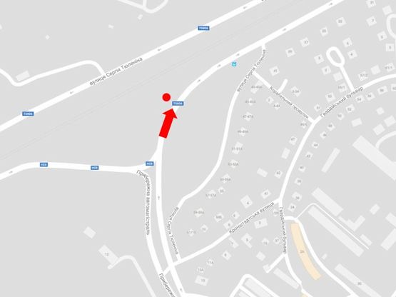 Схема рекламной плоскости по адресу Набережна магистраль / Тюленина ул., в центр