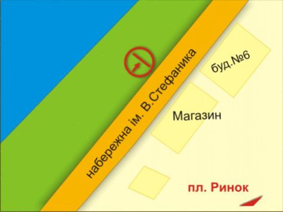 Схема рекламной плоскости по адресу вул. Набережна (навпроти буд. 6)