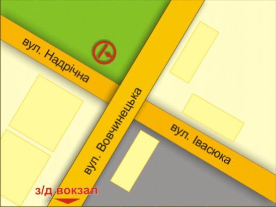 Схема рекламной плоскости по адресу вул. Надрічна (навпроти супермаркету "Велес")