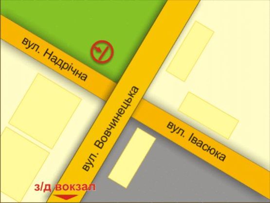 Схема рекламной плоскости по адресу вул. Надрічна (навпроти супермаркету "Велес")