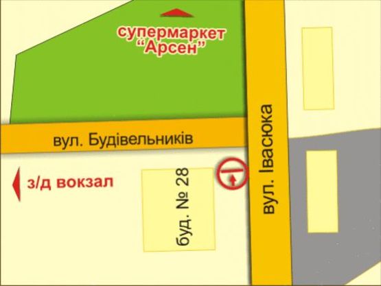 Схема рекламной плоскости по адресу вул. Івасюка, 28, знизу