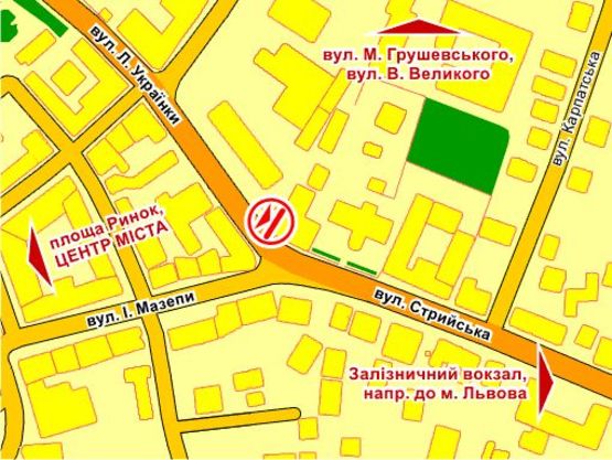 Схема рекламной плоскости по адресу вул. Л. Українки, 9 – Стрийська