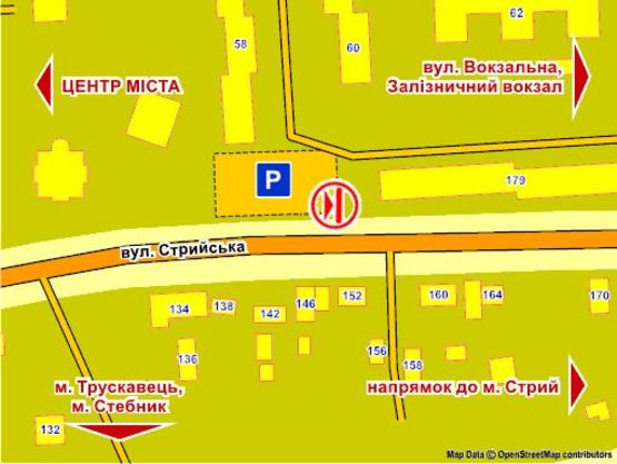 Схема рекламной плоскости по адресу вул. Стрийська (навпроти буд. 179)