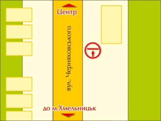 Схема рекламной плоскости по адресу вул. Черняховського, 101