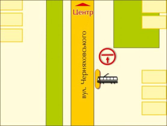 Схема рекламной плоскости по адресу вул. Черняховського, 129 "а"