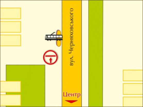 Схема рекламной плоскости по адресу вул. Черняховського, 129 "а"