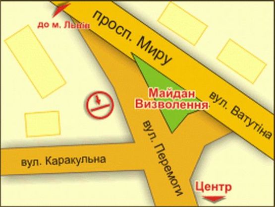 Схема рекламной плоскости по адресу Майдан Визволення, 8