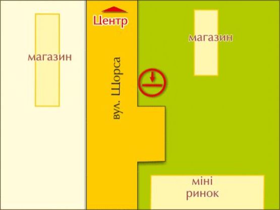Схема рекламной плоскости по адресу вул. Щорса, 125