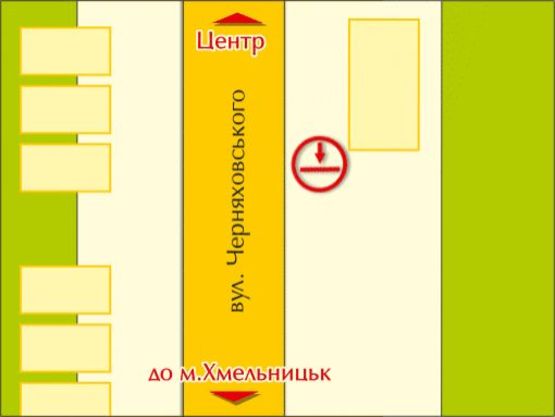 Схема рекламной плоскости по адресу вул. Черняховського, 101