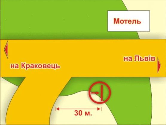 Схема рекламной плоскости по адресу с. Рясне-Руське (на Краковець), 4х8 м