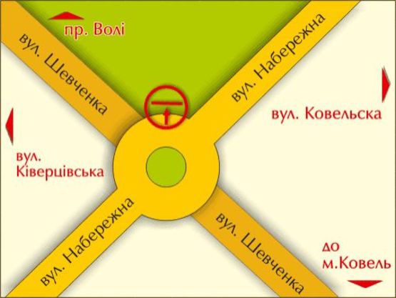 Схема рекламной плоскости по адресу вул. Шевченка – Набережна (на кільці), зліва