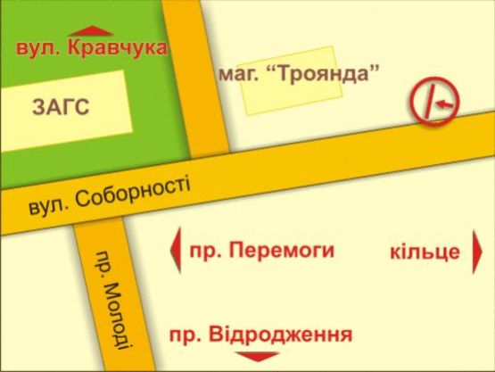 Схема рекламной плоскости по адресу пр. Соборності, 4