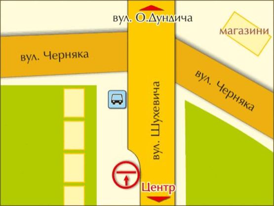 Схема рекламной плоскости по адресу вул. Шухевича, 2