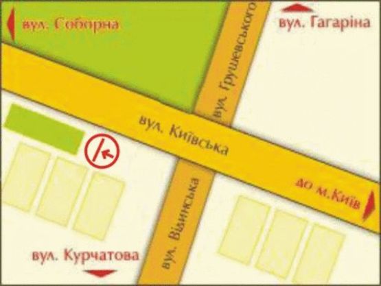 Схема рекламної площини за адресою пер. вул. Київської – Віденської