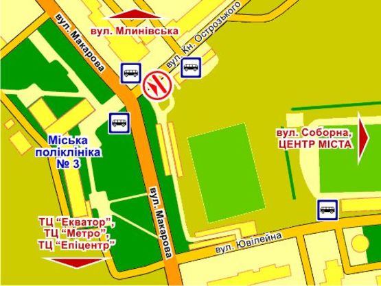 Схема рекламної площини за адресою пер. вул. Макарова – Кн. Острозького