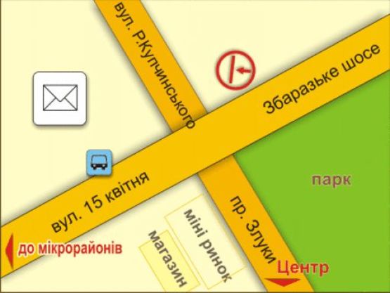 Схема рекламной плоскости по адресу пр. Злуки – вул. 15 Квітня