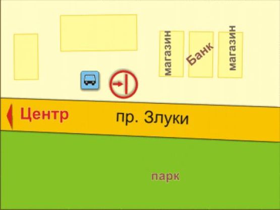 Схема рекламной плоскости по адресу пр. Злуки, 43