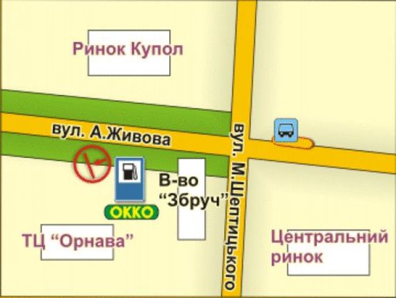 Схема рекламной плоскости по адресу вул. Живова (біля АЗС), 3x4 м