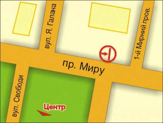 Схема рекламної площини за адресою пр. Миру, 71/1