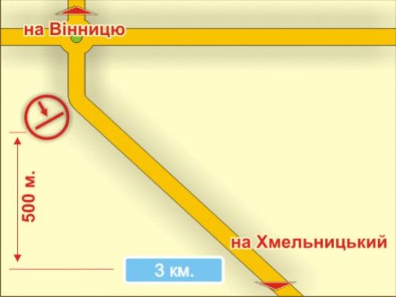 Схема рекламної площини за адресою с. Давидківці (напрямок на Вінницю), 4x8 м