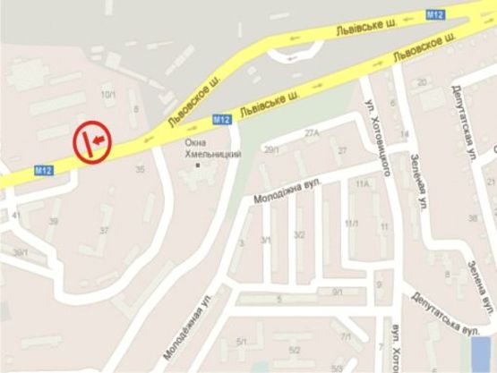 Схема рекламної площини за адресою вул. Львівське шосе (біля буд. 12)