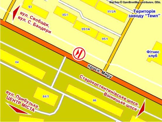 Схема рекламної площини за адресою пр. Миру, 95