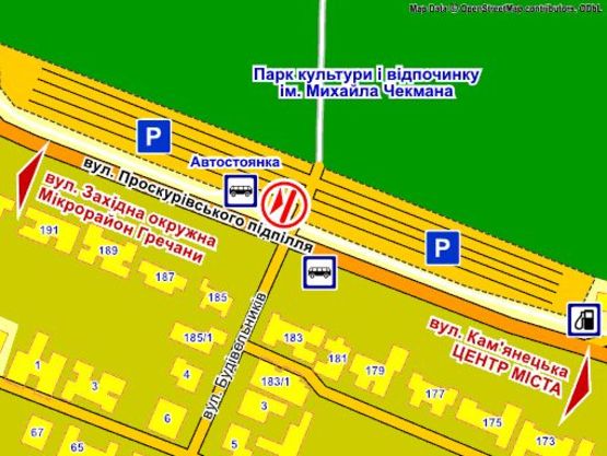 Схема рекламної площини за адресою вул. Проскурівського підпілля, Автостоянка