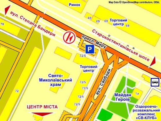 Схема рекламної площини за адресою пр. Миру, 72