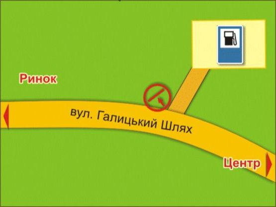 Схема рекламной плоскости по адресу вул. Галицький Шлях (біля АЗС)