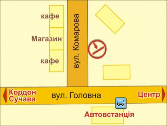 Схема рекламной плоскости по адресу вул. Комарова, 6