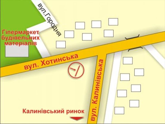 Схема рекламной плоскости по адресу вул. Хотинська – Калинівська (біля буд. 71)